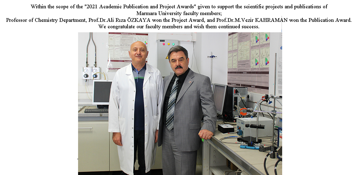 Award Success of Our Chemistry Department Faculty Members